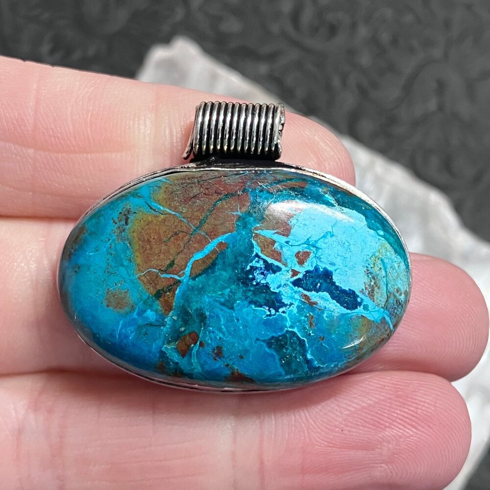 Dioptase Cuprite Chrysocolla Pendant Stone Crystal Jewelry